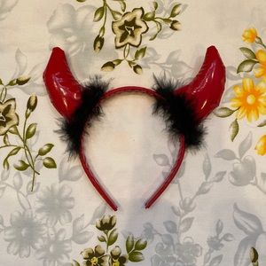 Red & Black Fuzzy Devil Ears